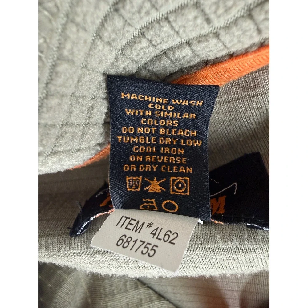 Orvis‎ Trout Bum Fleece Pullover Mens Medium Green 1/4 Zip Waffle Grid 4L62